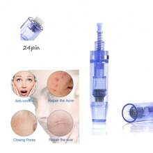 10/50/100/300支 Derma Pen 刺青針頭卡式替換針頭 適用於 MYM A6 A1 N2 微針美療美容儀 皮膚護理 (0.25mm) - 藍色 - 查看 20