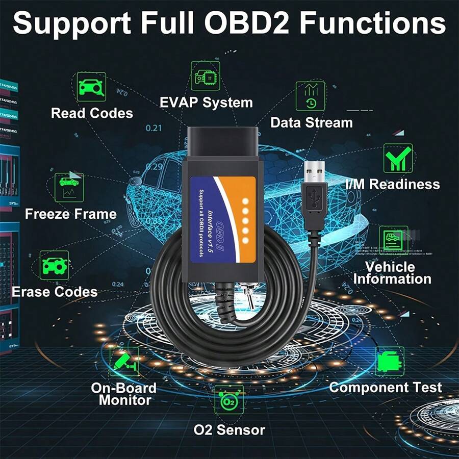 OBD2 USB Adapter, Mini OBD2 Diagnosegerät, OBD Ii Diagnose Adapter ...