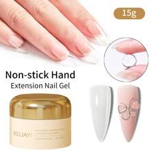 XEIJAYI 1pc 15g Clear Solid Builder Gel For Nails, Extension Hard Nail Gel, Non-Sticky Hand Nail Sculpture Gel, Acrylic Extend Nail Gel For Nail Art - Trong sáng - Xem 2