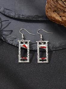 1pair Gothic Style Dripping Blood Guillotine Vintage Drop Earrings - Antique Silver - View 1