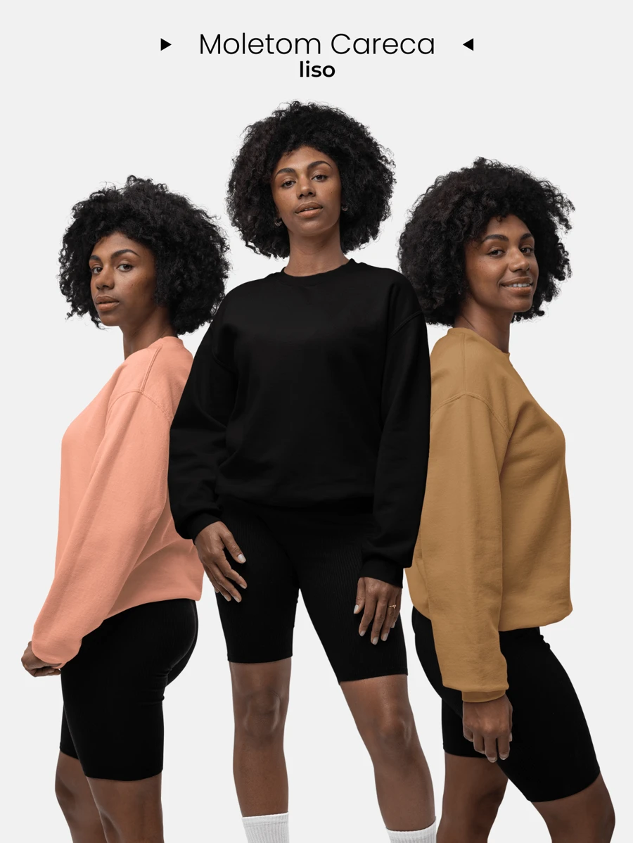 Women's Crew Neck Sweatshirt Cotton Flannel Basic Plain Unisex - 米色 - 查看 1