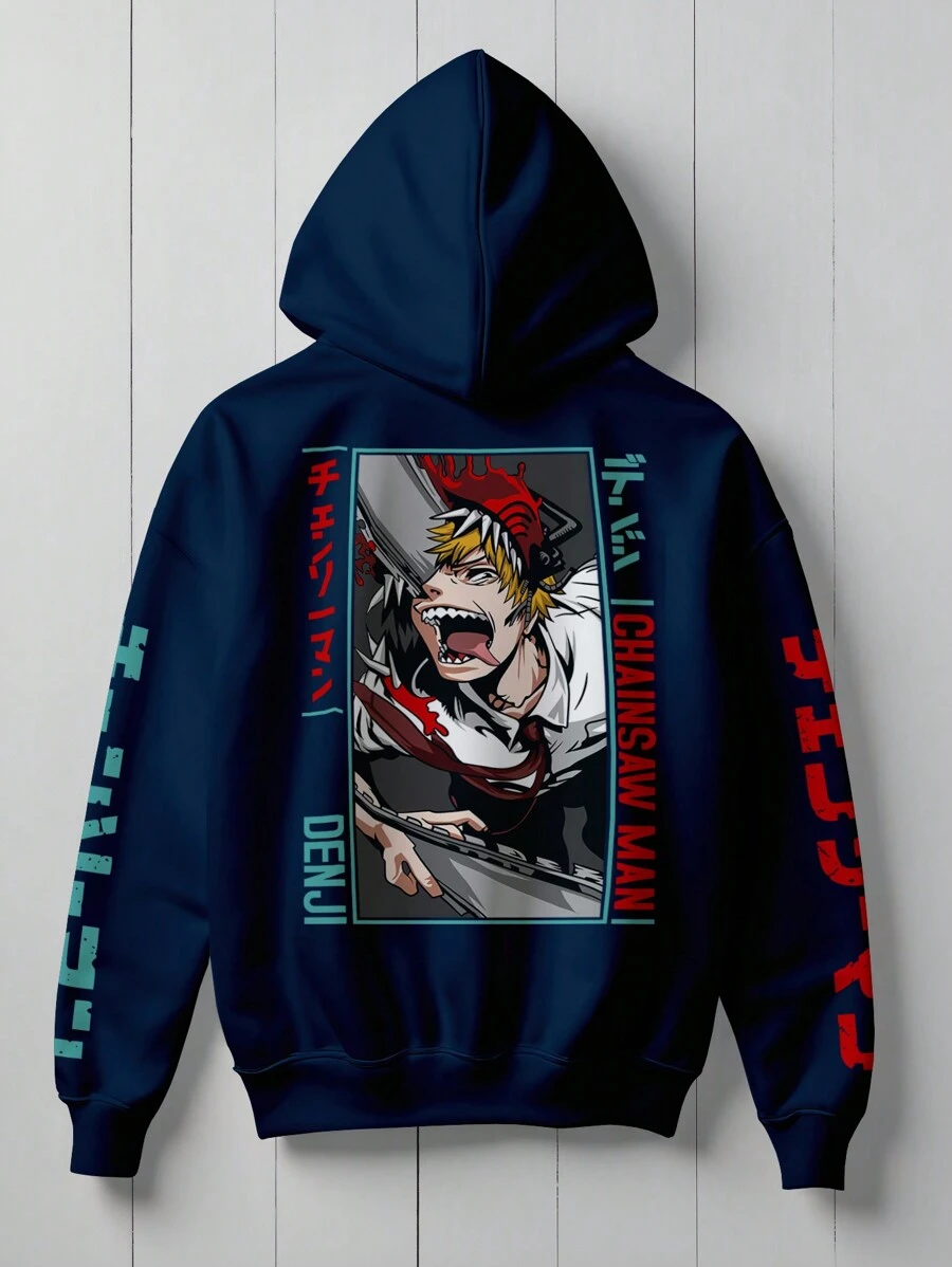 Blouse Sweatshirt Anime Chainsa Man Denji KANGARU 1193 - 藏蓝色 - 查看 1