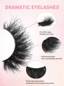 ENCHUW 5 Pairs False Eyelashes Fluffy Lashes Dramatic Faux Mink Lashes Fake Eyelashes Curling Long Thick Eye Lashes - Criss Cross lashes - View 3