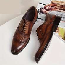 Mens Casual Chukka Shoes Leather Dress Shoes For Men - màu nâu - Xem 1