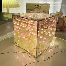(USB Powered) 10/20/30 Tulips Flower Cube Night Light, Handmade DIY Material Kit, Dual Function As Night Light & Mirror, Ideal Gift For Girlfriend, Friends, Birthday, Valentine's Day - 多色 - 查看 14