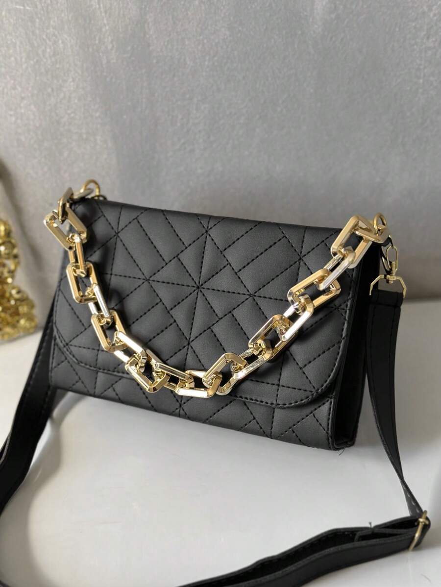 Luxury Women's Handbag And Crossbody Chain Strap - 黑色 - 查看 1