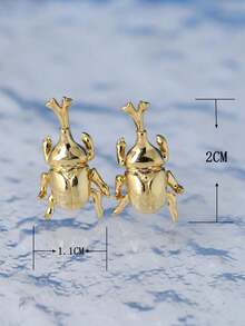 1对3D瓢虫耳钉，逼真铜质甲虫耳环，高端昆虫耳环，日常佩戴，送给姐妹的礼物 - 耳環 - 查看 4