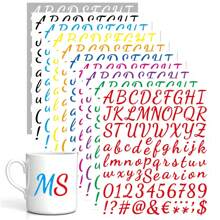 12 Sheets Alphabet Stickers, Vinyl Self-Adhesive Number Alphabet Vinyl Stickers, Mailbox Numbers Labels DIY Crafts Art Making, Colored Waterproof Letter Stickers For Sign,Notebook, Classroom Decor, Door - Multicolor - View 12