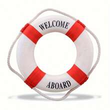 1 件壁饰，航海风格红蓝救生圈雕像，房间装饰，家居装饰，场景装饰，桌面装饰 - 彩色 - 查看 6