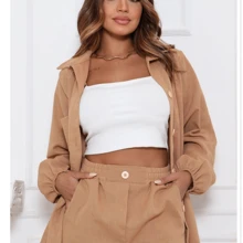 Nair Linen Shirt And Shorts Set - Ginger - View 2