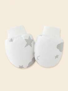 6 par noworodkowych, ślicznych, dziecięcych rękawiczek z nadrukiem gwiazdek i słoni, miękkich i wygodnych, pełnych rękawiczek dla chłopców, świetny prezent