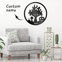 1 cái, Tên tùy chỉnh Halloween Sắt, Quà tặng Halloween tùy chỉnh, Quà tặng bạn trai và bạn gái tùy chỉnh, Quà tặng bạn bè, Trang trí phòng ngủ tùy chỉnh, Trang trí tiệc tùy chỉnh, Trang trí sắt kim loại phòng khách, - màu đen - Xem 2