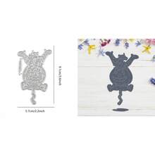 1 件老鼠跳跳虎小猪小熊维尼万圣节南瓜金属切割模具适用于 DIY 剪贴簿相册卡片制作工艺品 - 銀色 - 查看 28