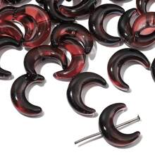 10pcs 15x12mm Glass Transparent Moon Shaped Frame Spacer Beads, Used For Jewelry Making DIY Special Connection Necklace Bracelet Earring Pendant Craft Supplies