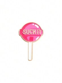 1 Ghim cài áo Lollipop màu xanh và hồng sáng tạo ngộ nghĩnh "Suckit", Huy hiệu hoạt hình cho quần áo, ba lô, phụ kiện trang sức thời trang cho nam và nữ - kẹo mút - Xem 8