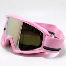 1 件女士时尚滑雪镜，2024 新款复古潮流简约高端防风双层彩色涂层防雾滑雪镜 - 黑色 - 查看 11