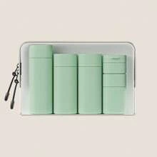 5件/套旅行补充瓶套装软管补充瓶套装化妆品洗发水沐浴露面霜挤压管乳液瓶可携带上飞机便携式补充瓶 - 彩色 - 查看 12