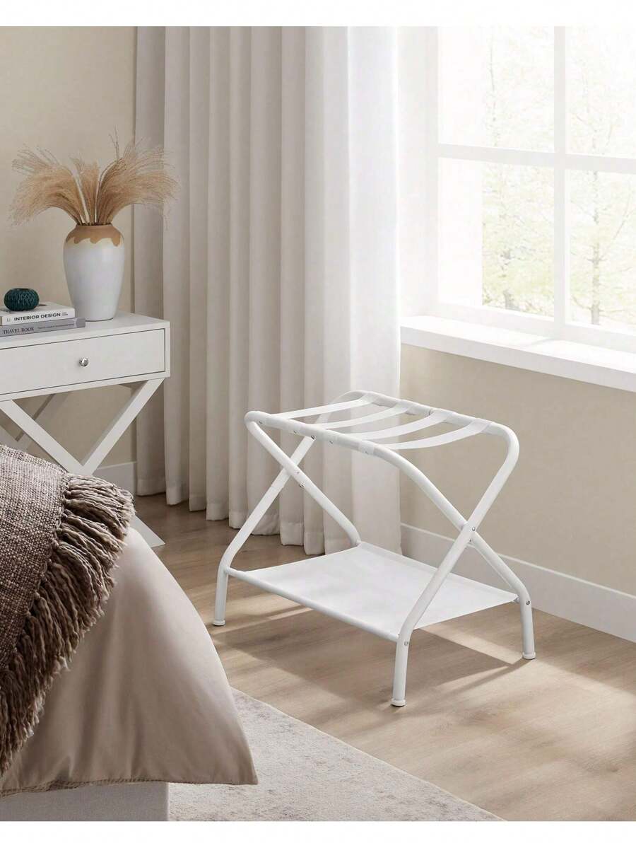 SONGMICS Luggage Racks, Set Of 2, Suitcase Stand With Fabric Storage ...