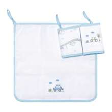 Kit 3 Papi Bibs 32x32cm With Car Track Clip - Màu xanh nhạt - Xem 3