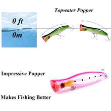 Simulated Fishing Bait Topwater Fishing Lures GT Popper Lures Saltwater Popper Lures Floating Fishing Lures Tuna Popper Lures With 3X Strong Hook Surf Fishing