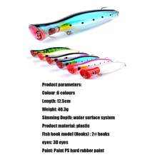 Simulated Fishing Bait Topwater Fishing Lures GT Popper Lures Saltwater Popper Lures Floating Fishing Lures Tuna Popper Lures With 3X Strong Hook Surf Fishing