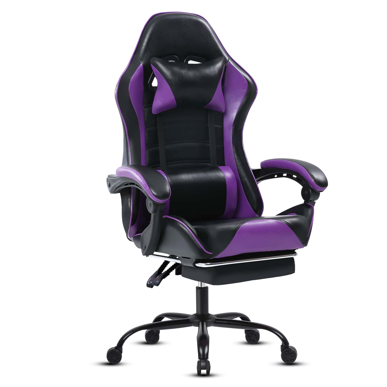 Biały fotel do gier dla dzieci, fotel do gier wideo z masażem Silla Gamer z podparciem lędźwiowym, duże i wysokie krzesło komputerowe dla ciężkich osób