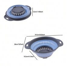 1PC Fruit And Vegetable Drain Basket Creative Home Scalable Silicone Drain Basket Multi Functional Kitchen Drain Basket - Multicolor - View 20