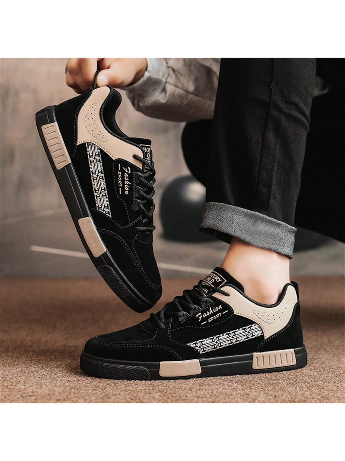 حذاء كاجوال كاجوال جلدي ربطة لين متنوع للرجال، أحذ...