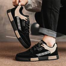 New Men's Versatile Soft Sole Leather Lace-Up Casual Sneakers, Breathable Low-Top Fashion Flat Shoes For All Season