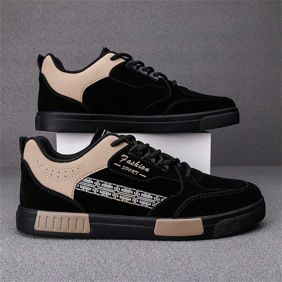 New Men's Versatile Soft Sole Leather Lace-Up Casual Sneakers, Breathable Low-Top Fashion Flat Shoes For All Season