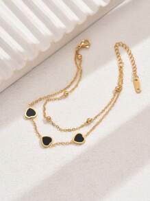 18K Gold Plated Stainless Steel Elegant Casual & Office Wear Adjustable Double-Layer Bracelet For Women