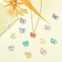 20 件/50 件水晶玻璃蝴蝶吊坠多色蝴蝶珠饰物适用于 DIY 耳环、项链、手链和配饰珠宝工艺制作 - 蝴蝶型 - 查看 3