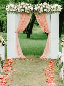1pc Wedding Arch Flowers,3.28ft Artificial Flowers Arrangement Swag, Silk Fake Peonies Rose Floral Row For Wedding Backdrop Decor DIY Party Ceremony For Wedding Decoration, Valentine'S Day Decor, Birthday Decor, Anniversary Decor, Holiday Decor, Graduation Decoration, Party Decor Supplies - 白色 - 查看 3