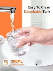 Portable Rechargeable Water Flosser, 3 Modes, IPX7 Waterproof, 300ml Water Capacity, Dental Water Jet For Teeth Cleaning - Black - View 3