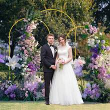 3Pcs(7.2FT+6.6FT+6FT)  Metal Arch Backdrop Stand Set Of 3 Gold Wedding Balloon Arched Backdrop Stand Square Arch Frame For Birthday Party Bridal Shower Ceremony Decoration - 金色 - 查看 7