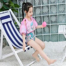 1 件儿童游泳背心和泳衣 - 儿童漂浮夹克，浮力泳衣，适合 2-7 岁的男孩和女孩 - 彩色 - 查看 9