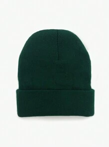 1 件男女通用秋冬季纯色护耳保暖针织帽休闲套头帽。防寒帽。针织帽。适合日常穿着