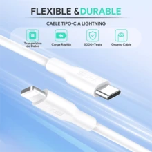Cargador Turbo 3a 20w Carga Rápida Compatible con iPhone XS/XR/11/12/13/14 Cargador Tipo C con Cable IP 1Hora GAR154 - Tipo de Enchufe A USA (110-127V) - Ver 7