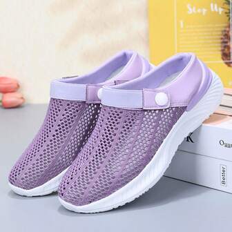 Summer Women's Breathable Hollowed-Out Net-Top Shoes Convenient Hole Shoes Fashion Leisure Beach, Women Sandals