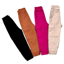 Children's Cargo Pants For Girls Jogger Moda Mini Diva Blogueirinha - Black - View 1