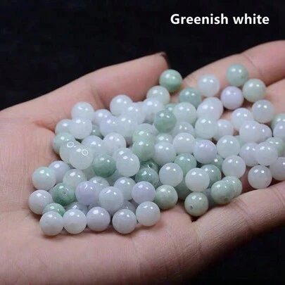 50 Stück 4-13mm Mode AAAAA Natürliche Jade Runde Perlen, Kristall Jade Kiefer Perlen, Handgemachtes DIY Damen Armbänder und Accessoires - Kiefer Perlen ermöglichen kreative Freiheit, um einzigartige Accessoires, Schlüsselanhänger und Schmuck Accessoires zu erstellen, Geschenke für Damen zum Feiertag.