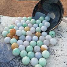 50pc4-13mm Fashion AAAAA Natural Jade Round Beads, Crystal Jade Pine Beads, Handmade DIY Women's Bracelets And Accessories - Pine Beads Allow Creative Freedom To Create Unique Accessories Key Buckle Jewelry Accessories, Women's Holiday Gifts.