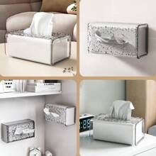 1 Stück Taschentuchbox mit Wellenmustern ohne Bohrungen, hergestellt aus neuem PET Material