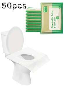 100pcs Toilet Seat Cover Disposable Flushable Paper Travel Toilet Seat Cover Portable For Adult And Kids' Potty Training Travel Essential Accessories For Airplane Road Trips Camping Hotel Back To School Travel Essentials Travel Accessories Travel Must Haves Beach Vacation Summer Holiday School Accessories Supplies Stuff Back To School Supplies