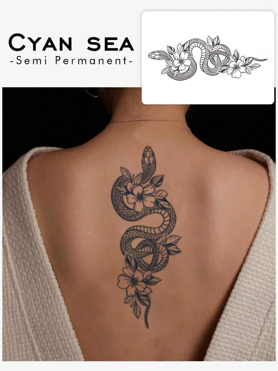 1-3 花中螺旋蛇，适合日常使用 - 黑色 - 查看 1