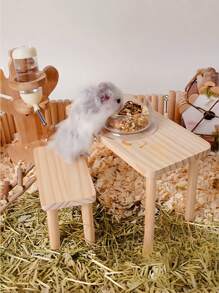 1 st 2-lagers hamsterbur i trä med plattform, multifunktionell loft, för gerbiler, chinchilla - Multifärgad - Visa 1