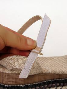 Damskie tenisówki wsuwane z okrągłym noskiem i pętelką, gruba platforma espadryle na koturnie wygodne sandały