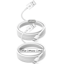 1 条 USB 转 Apple Lightning 充电线，数据线长度 6.6 英尺/3.3 英尺，兼容 iPhone 14 Pro Max Plus、iPad、AirPods 充电 - 白色 - 查看 8