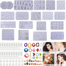 1pc Jewelry Resin Mold, Epoxy Resin Earring Mold Casting Tray With Holes For DIY Pendant Earring Necklace Keychain Making - Multicolor - View 1