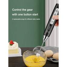 1pc Egg Beater For Charging Stainless Steel Milk Frother, Modern Silver Automatic Hand-Held Portable Battery Operated Whisk For Kitchen (Not Available While Charging) - Multicolor - View 4